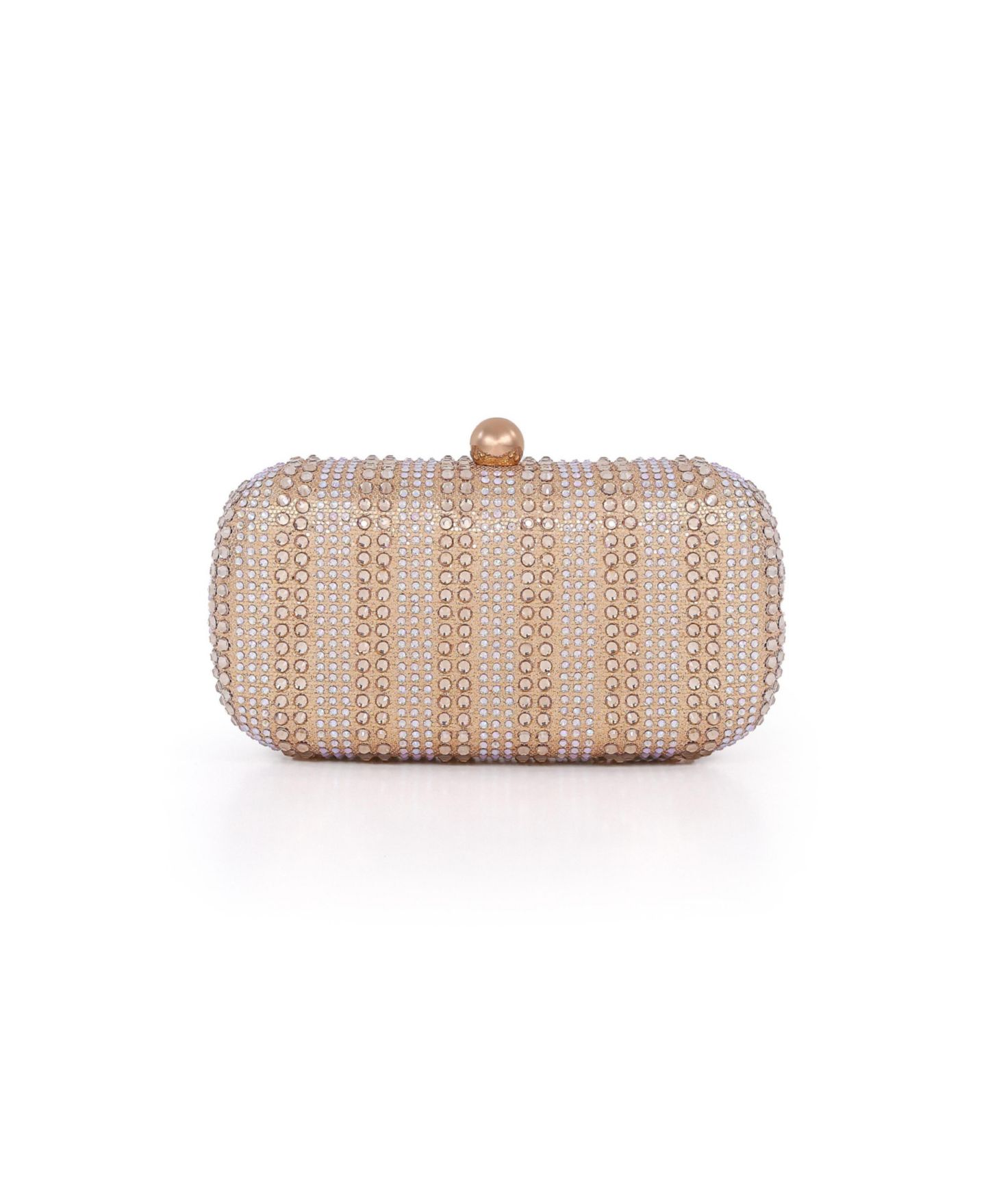 Женские клатчи Jewel Badgley Mischka Harlow Crystal Minaudiere, цвет: Золотой — фото 3