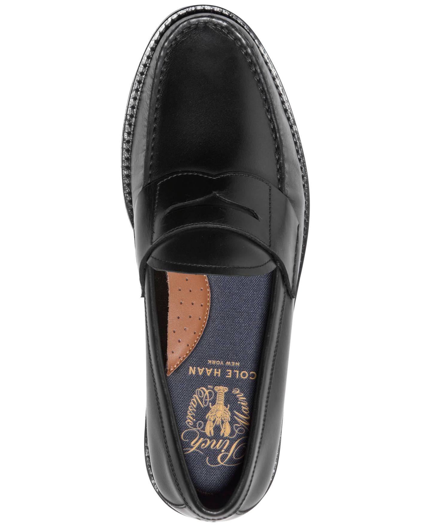 Мужские кожаные лоферы Cole Haan Pinch Penny Flexcraft с круглым носком, цвет: Чёрный — фото 4