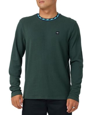 Men's Wave Cult Bennett Long-Sleeve Crewneck Jacquard Wave-Pattern T-Shirt