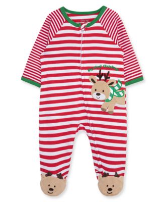 Baby Boys' Reindeer Stripe Footed Coveralls