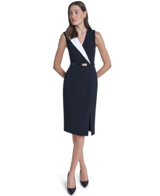 Women's V-Neck Sleeveless Sheath Dress
