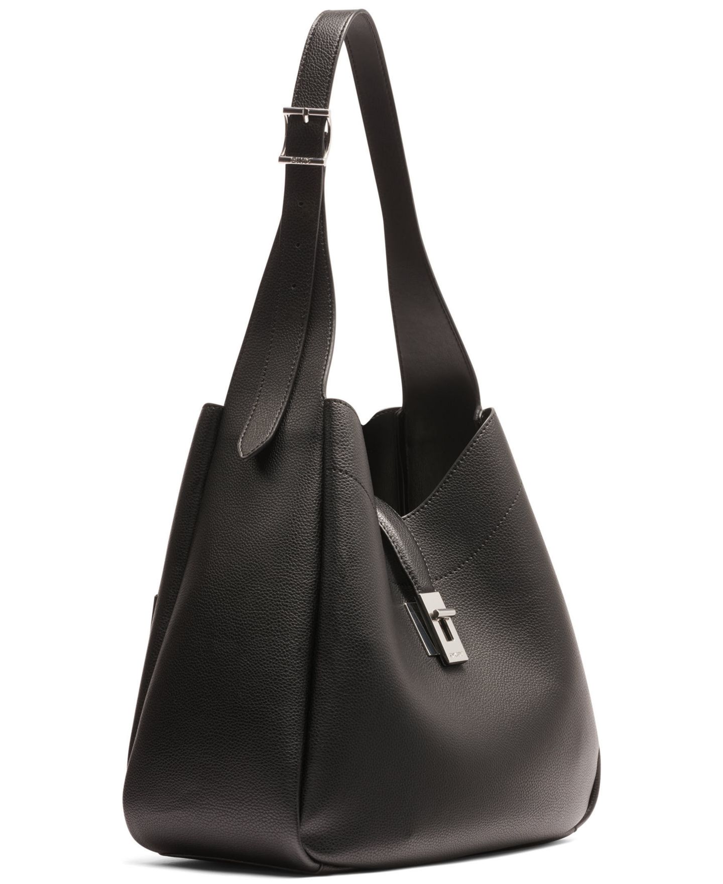 Женская сумка DKNY Daria Small Hobo Handbag, цвет: Чёрный / Серебряный — фото 6
