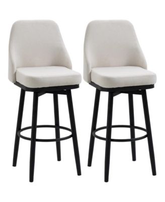Set Of 2 Counter Height Stool with Padded Seat and Durable Metal Frame