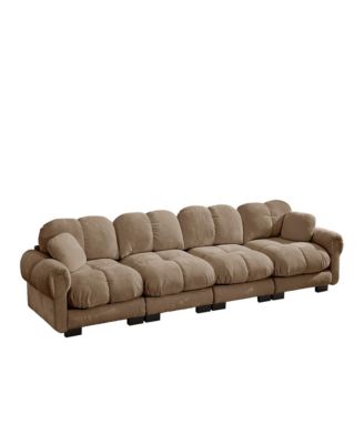 Chenille Cloud 4-Seater Sofa,Exquisite pillows and quilted back cushions
