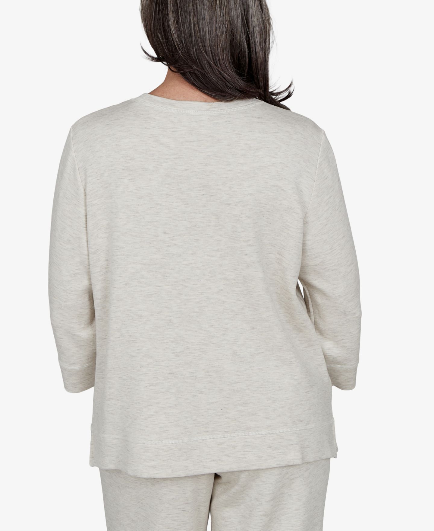 Женский топ Alfred Dunner Petite 3/4-Sleeve Embellished, цвет: Овсяный — фото 5