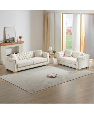 Chesterfield Velvet 2+3 Seater Sofa Set