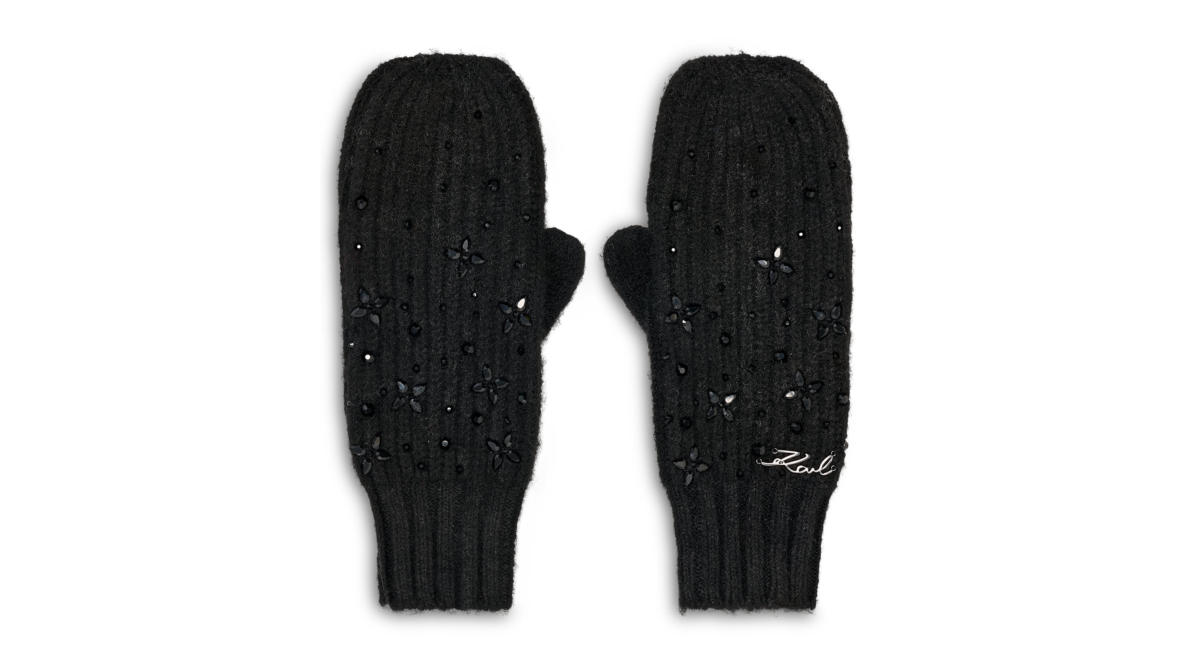 Karl Lagerfeld Paris Studded Flip Top Mitten Gloves