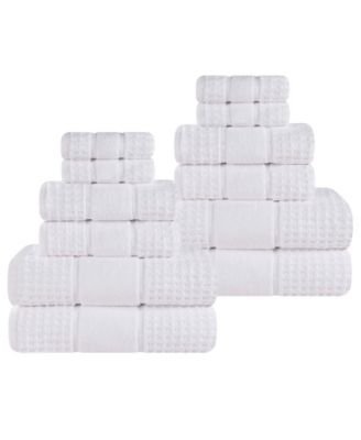 Napa Zero Twist Waffle Honeycomb Plush Soft Absorbent 12-Piece Towel Set