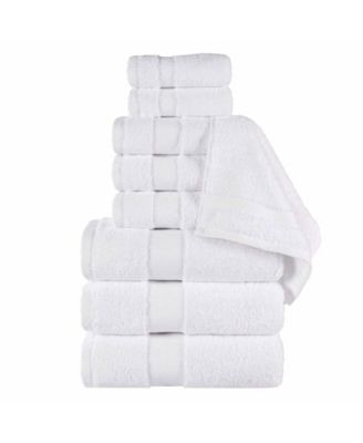 Niles Egypt Produced Giza Dobby Ultra-Plush Thick Soft Absorbent 9-Piece Towel Set