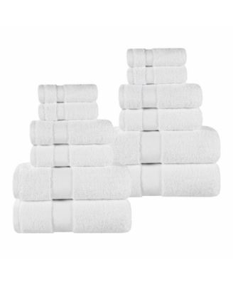 Niles Egypt Produced Giza Dobby Ultra-Plush Thick Soft Absorbent 12-Piece Towel Set