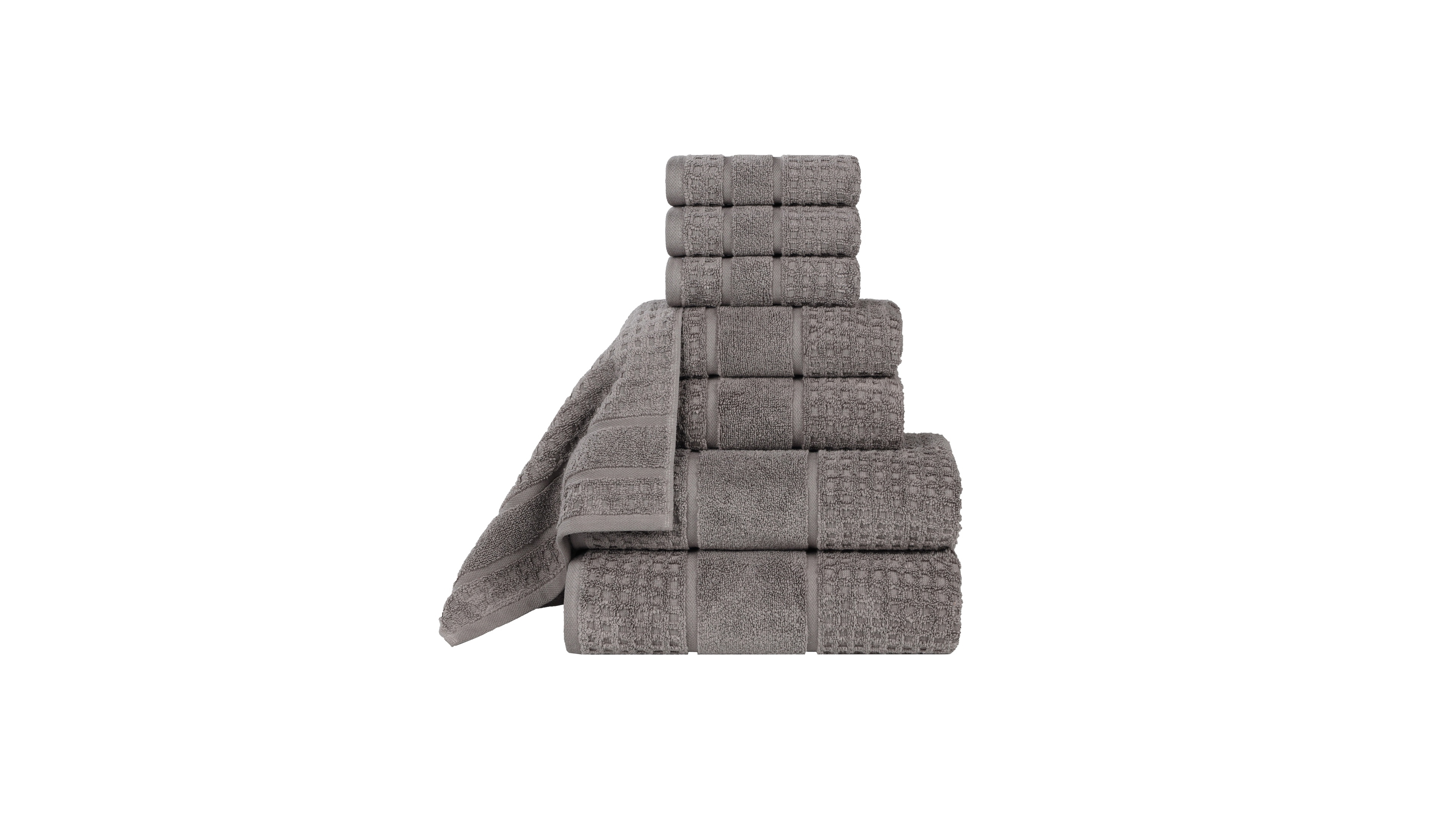 Superior Napa Zero Twist Waffle Honeycomb Plush Soft Absorbent 8-Piece Towel Set