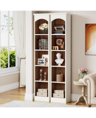 70.9'' Tall Narrow Bookcase Set of 2, 5-Tier Cube Bookshelf