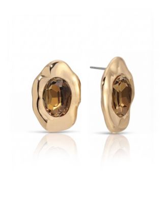 Molten Glow Crystal Stud Earrings