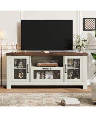 TV Stand TV, Entertainment Center with Acrylic Door Storage Cabinet & Adjustable Shelve