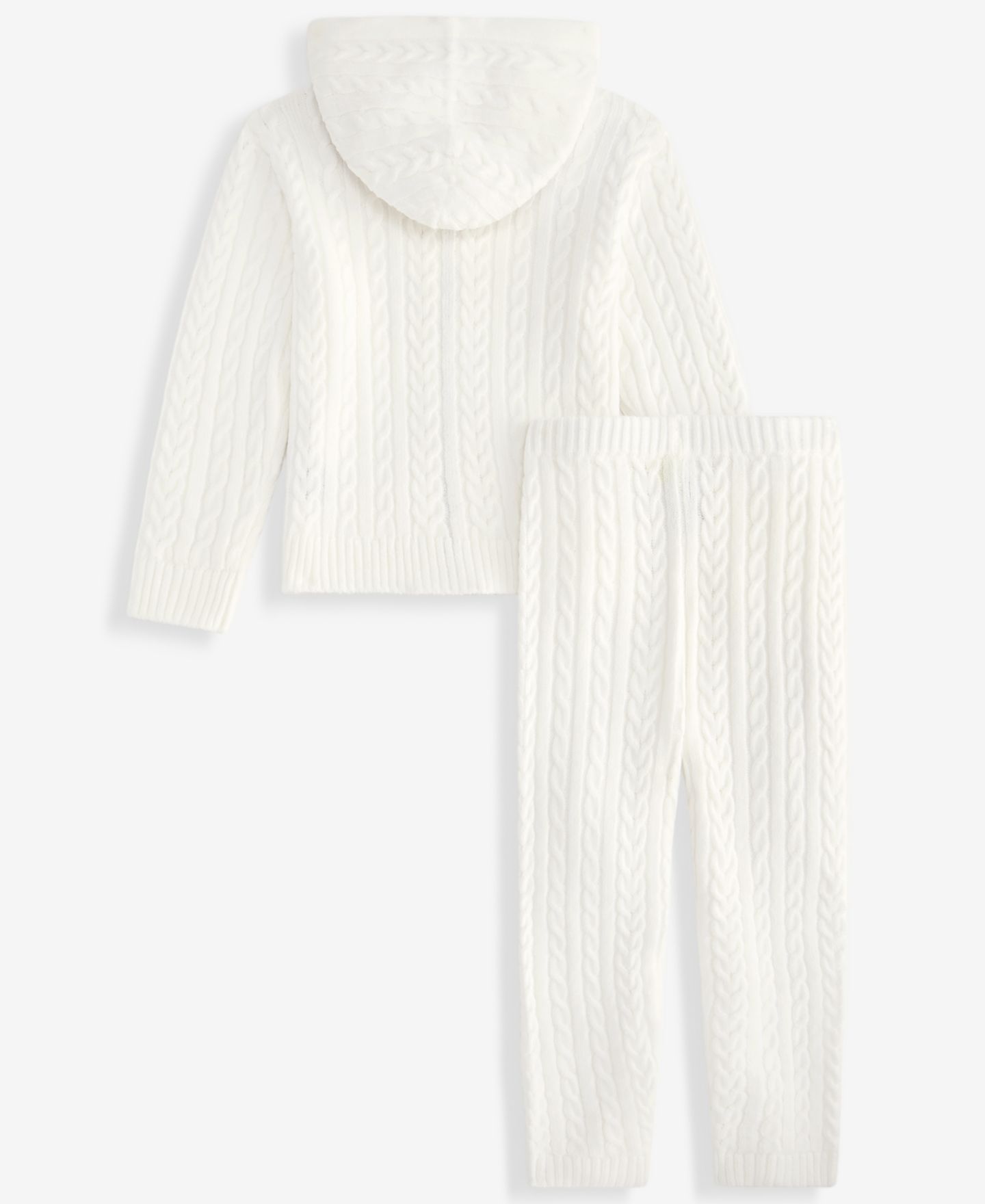 Детский комплект Macy's Dreamyarn: худи с капюшоном в косы и брюки, 12M-5T, цвет: Белый — фото 2