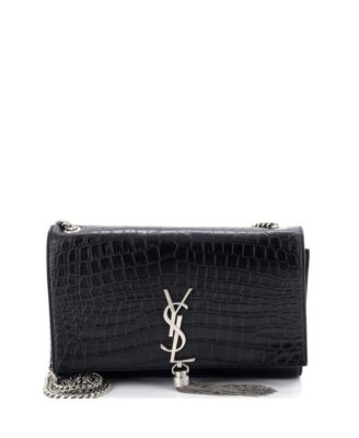 Medium Classic Monogram Tassel Crossbody Bag Embossed Leather