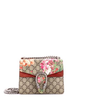Mini Dionysus Bag Blooms Print GG Coated Canvas