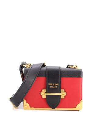Small Cahier Crossbody Bag Leather and Saffiano Leather