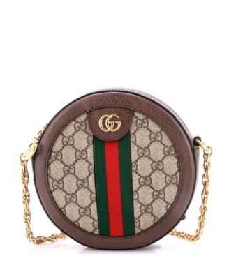 Mini Ophidia Round Shoulder Bag GG Coated Canvas