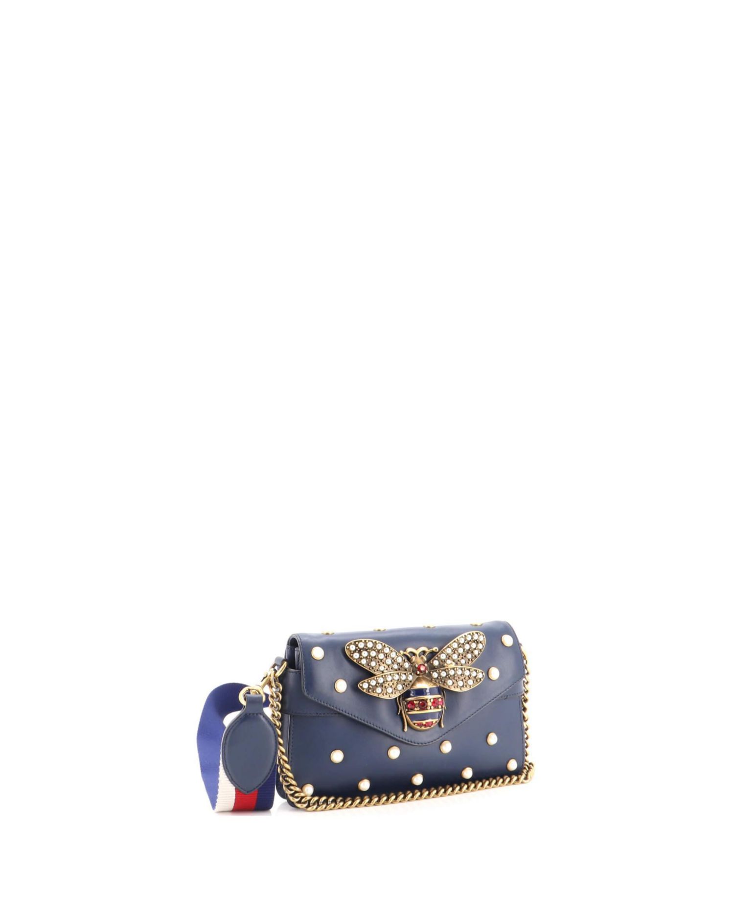 Mini Broadway Pearly Bee Shoulder Bag Embellished Leather