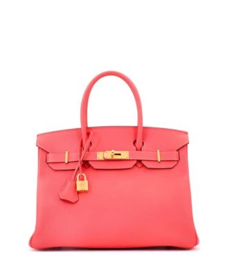Pre-Owned Hermes Birkin 30 Handbag Red Epsom with Gold Hardware