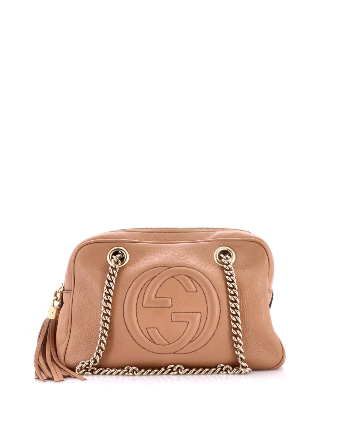 Pre-Owned Gucci Small Soho Chain Zip Shoulder Bag Leather