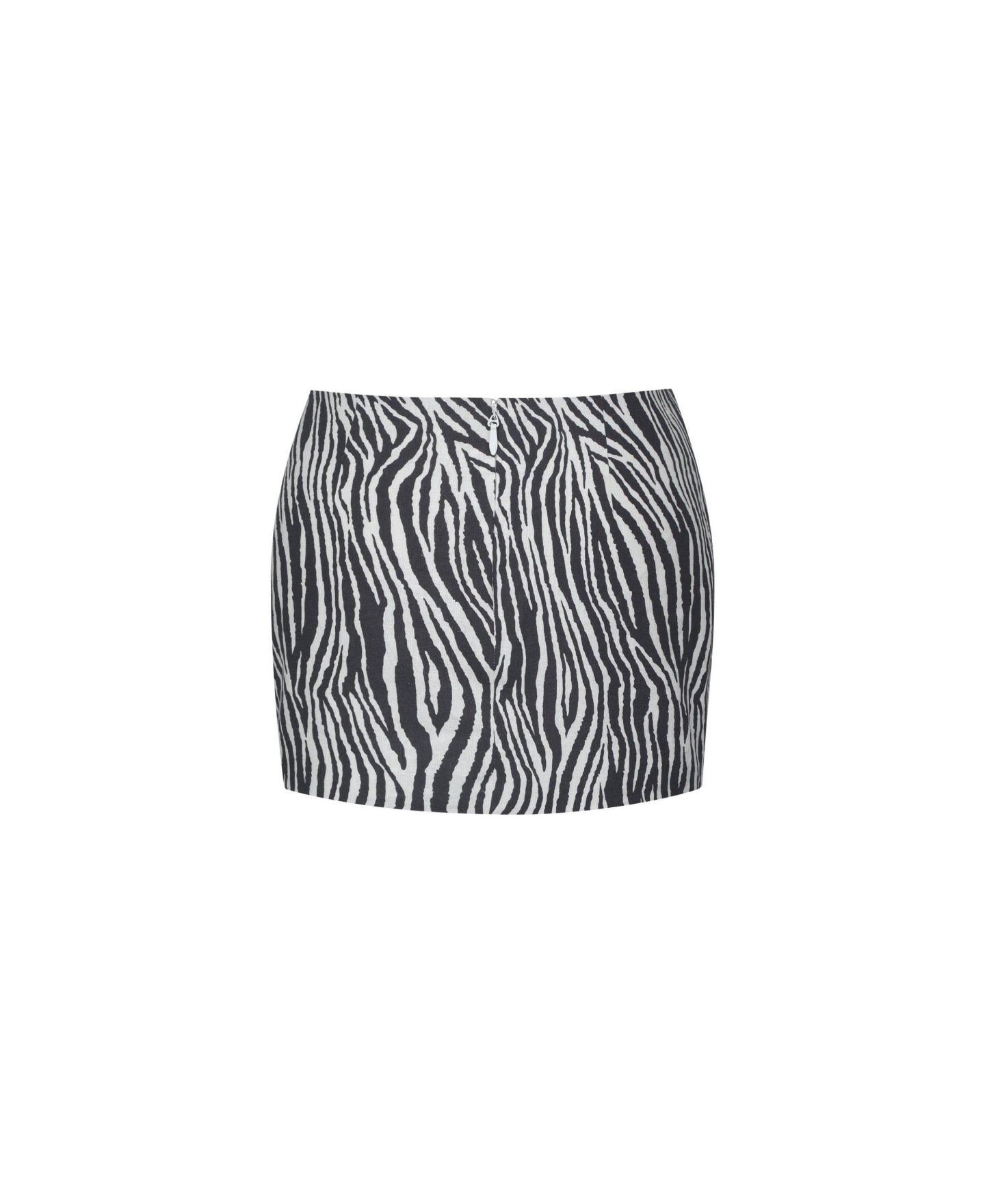Женская юбка Miss Circle Petrine Low-Waisted Zebra-Print Mini, цвет: Чёрный / Белый — фото 9