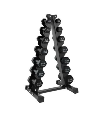 146 Pound Neoprene Dumbbell Full Body Weight Set with Storage Rack