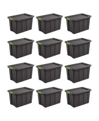 Tuff1 Latching 30 Gallon Storage Tote Container with Lid (12 Pack)