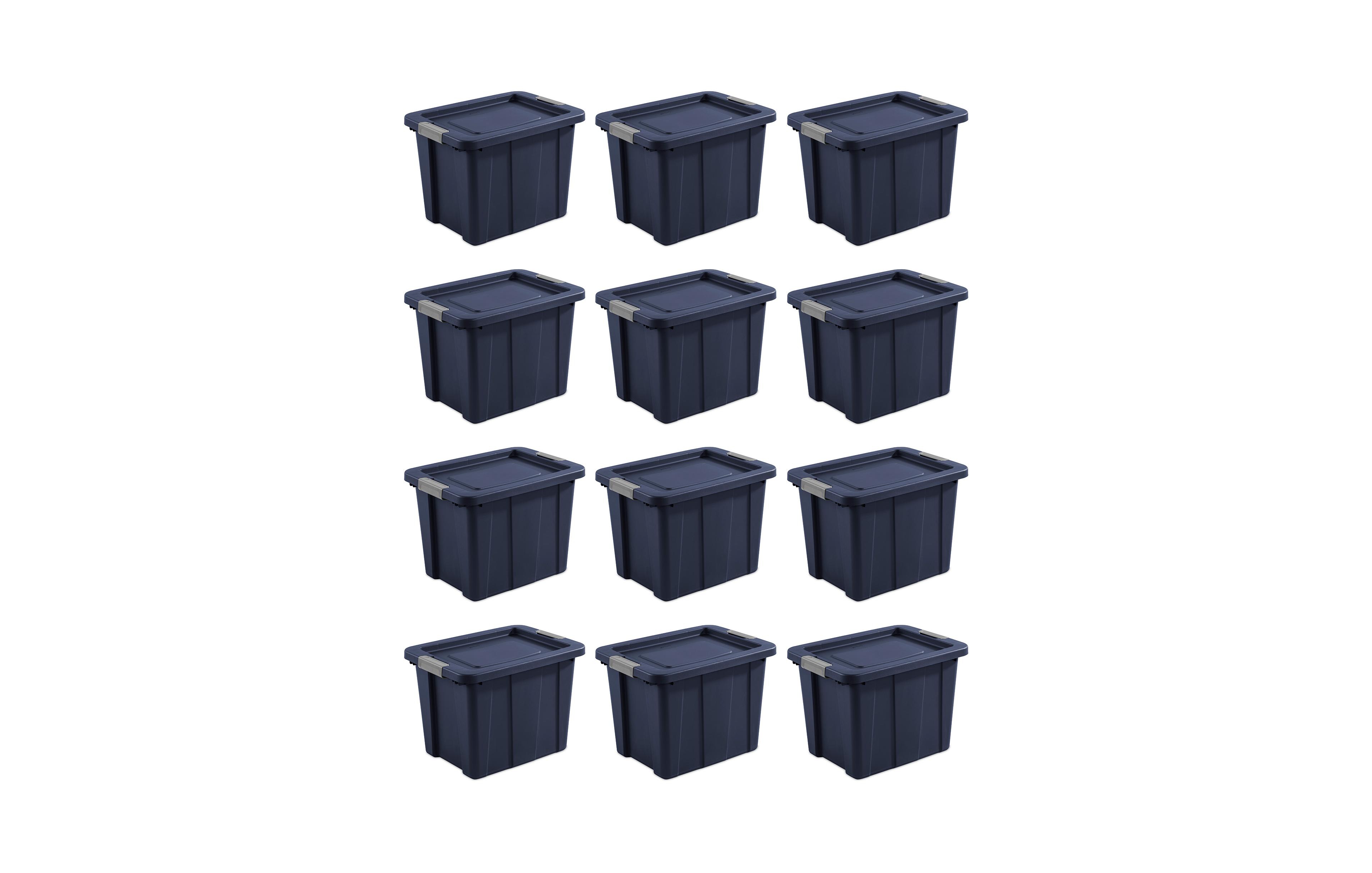 Sterilite 18 Gal Latching Tuff1 Stackable Storage Tote w/ Latching Lid, 12 Pack
