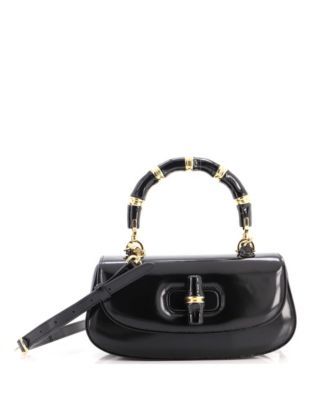 Medium Bamboo Diva Top Handle Bag Polished Leather