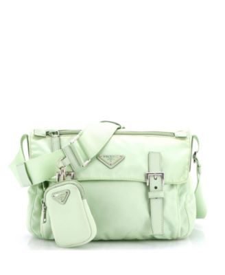 Medium Double Buckle Flap Messenger Bag Re-Nylon