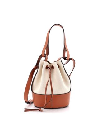 Medium Balloon Bucket Bag Canvas and Leather