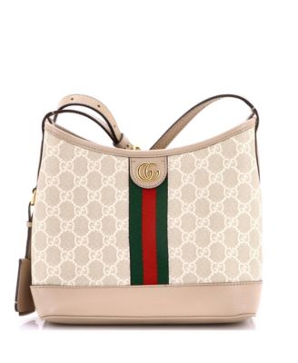 Small Ophidia Open Bucket Bag GG Coated Canvas with Leather