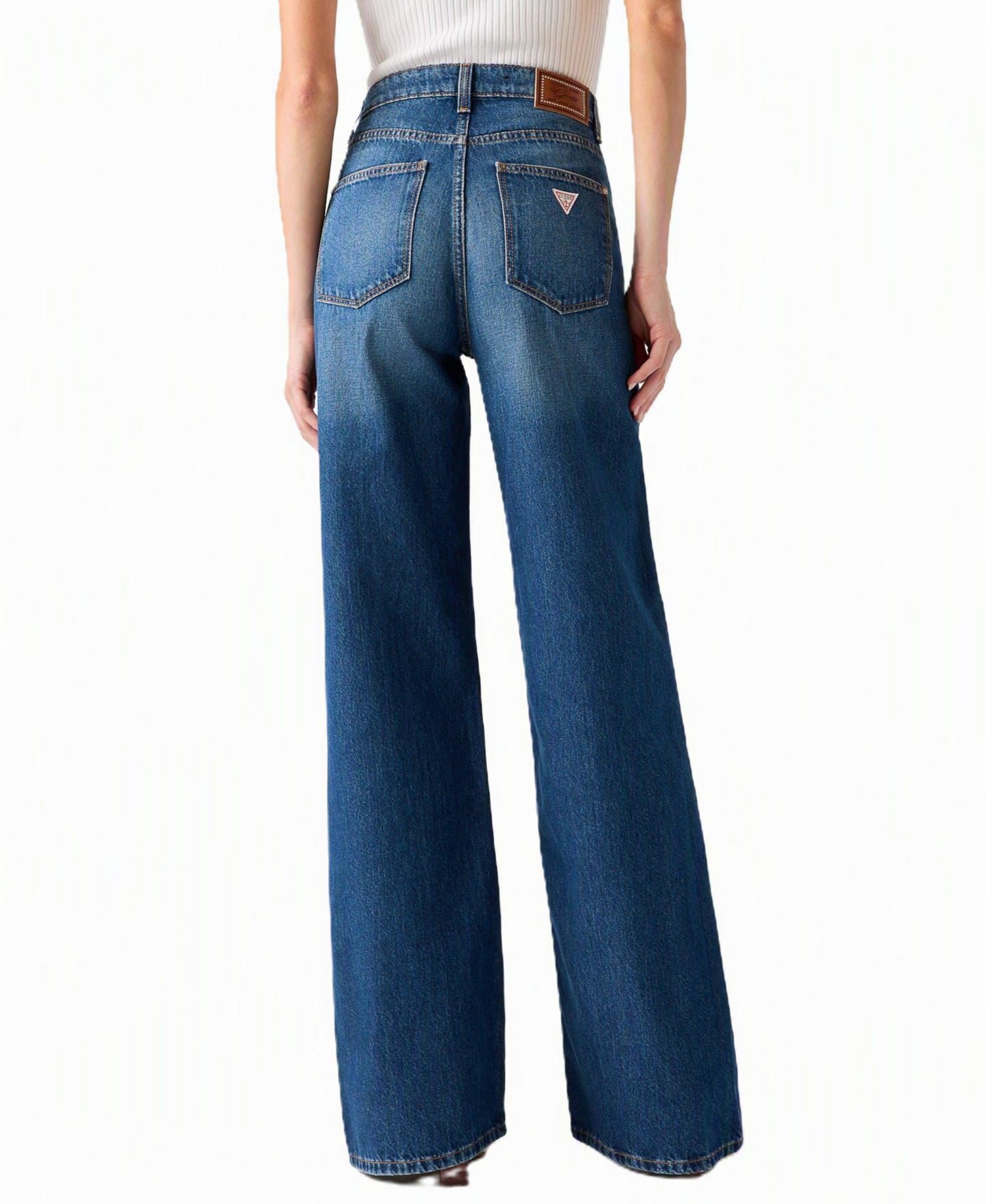 Женские джинсы GUESS High-Rise Wide-Leg, цвет: Синий — фото 6