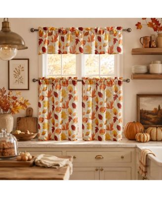 Christmas Trees and Evergreens Complete Semi Sheer Kitchen Curtain Tier and Valance Set