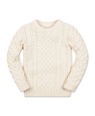 Toddler Boys Hope and Henry 2T - 4T Organic Long Sleeve Fisherman Cable Pullover Sweater