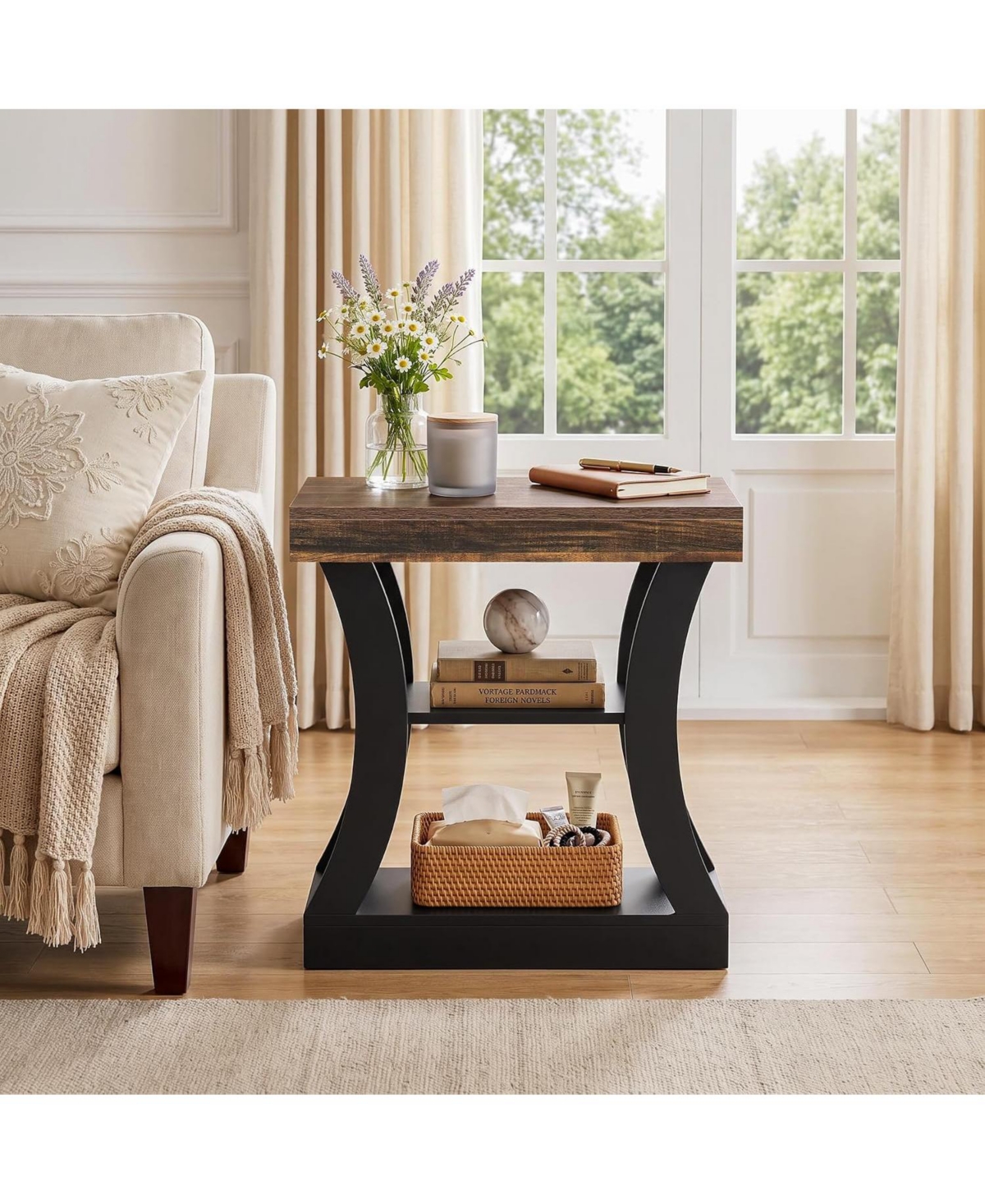 Tribesigns 31.5" 3-Tier End Table with Storage