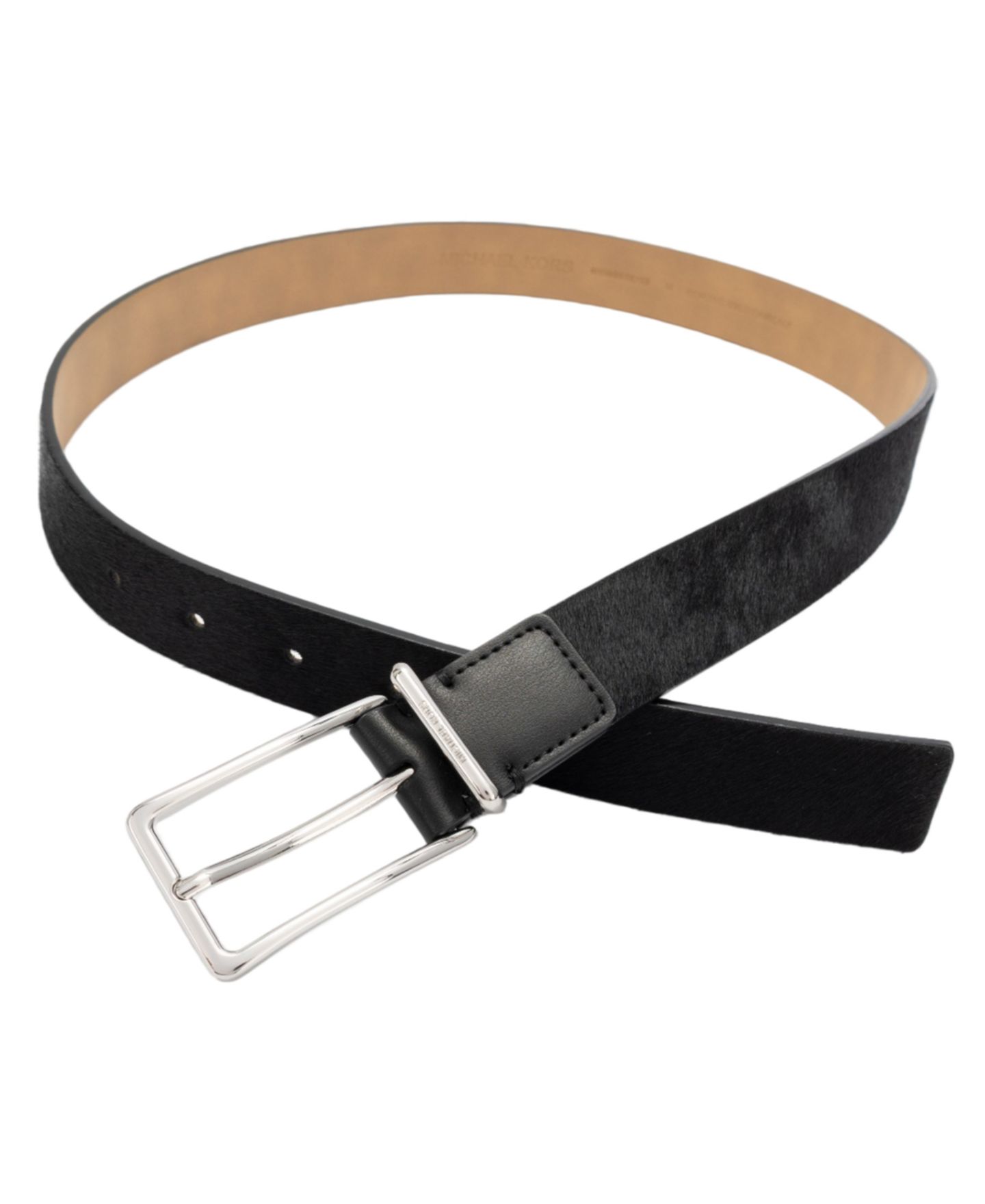 Женский ремень Michael Kors Polished Buckle Leather Reversible, цвет: Чёрный — фото 2