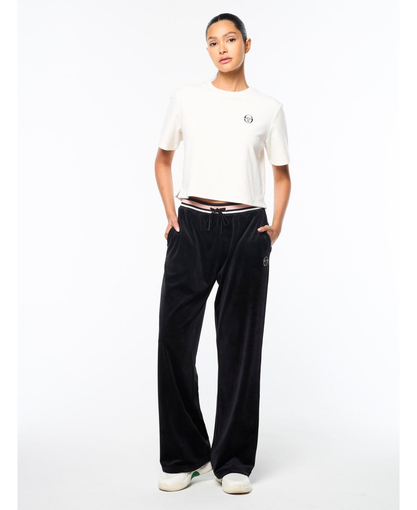 Женская футболка Sergio Tacchini Adele Velour Crewneck, цвет: Gardenia — фото 4