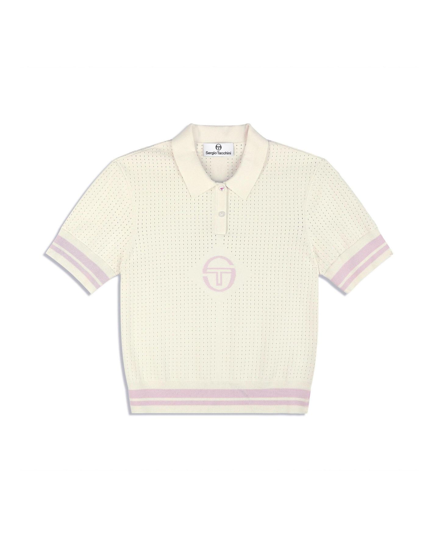 Женское поло Sergio Tacchini Leila Short-Sleeve Pointelle-Knit Polo, цвет: Gardenia — фото 5