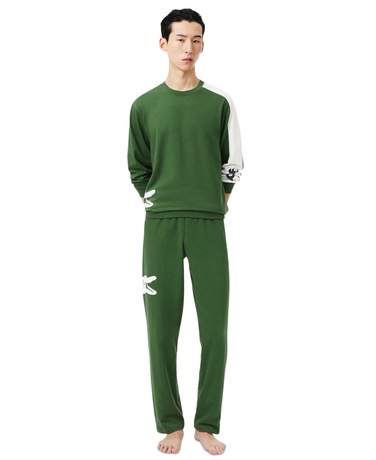 Мужской свитшот Lacoste Crewneck Graphic, цвет: Тёмно-синий / Белый — фото 2
