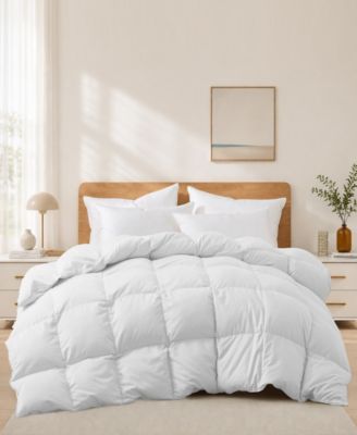 Soft All Season White Down Feather and Fiber Comforter, Full/Queen
