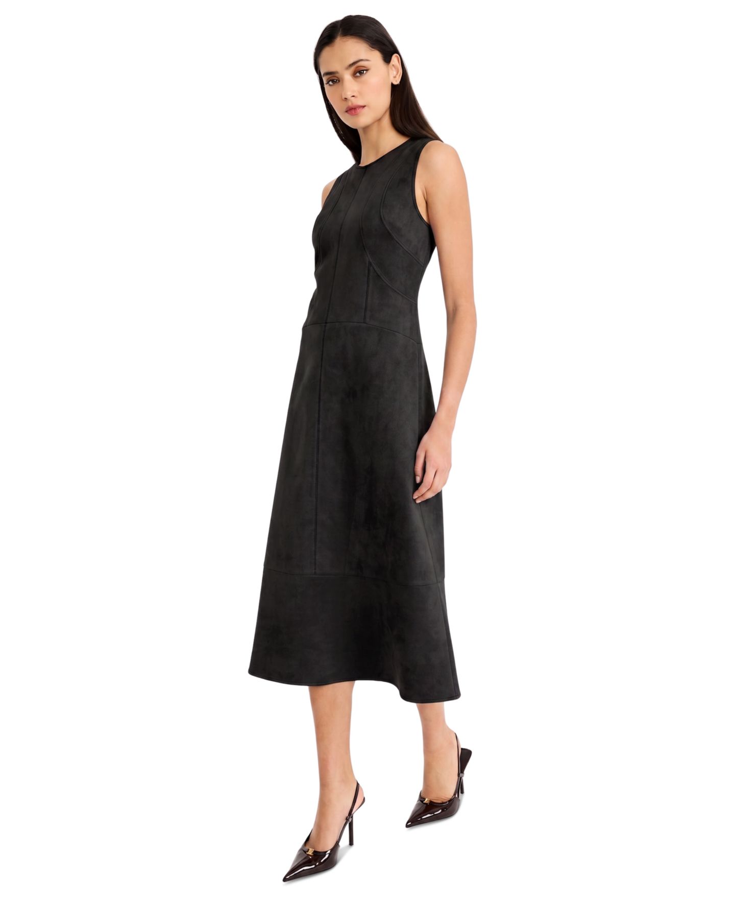 Женское платье Donna Morgan A-Line Sleeveless Midi, цвет: Чёрный — фото 3