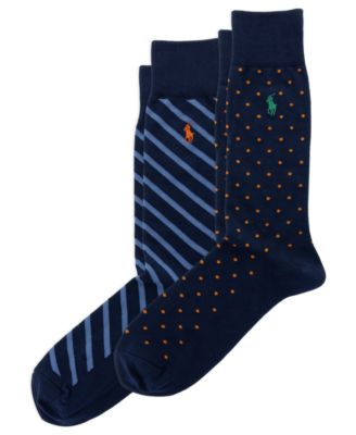 Men's Dot and Stripe Slack Socks, 2-Pack