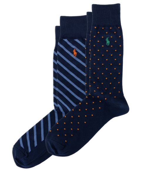 Носки Slack для мужчин, в полоску, 2 шт. — Polo Ralph Lauren, цвет: Тёмно-синий