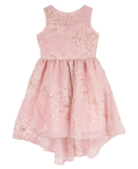 Платье Rare Editions Round Neck Sleeveless Dress для девочек, цвет: Розовый