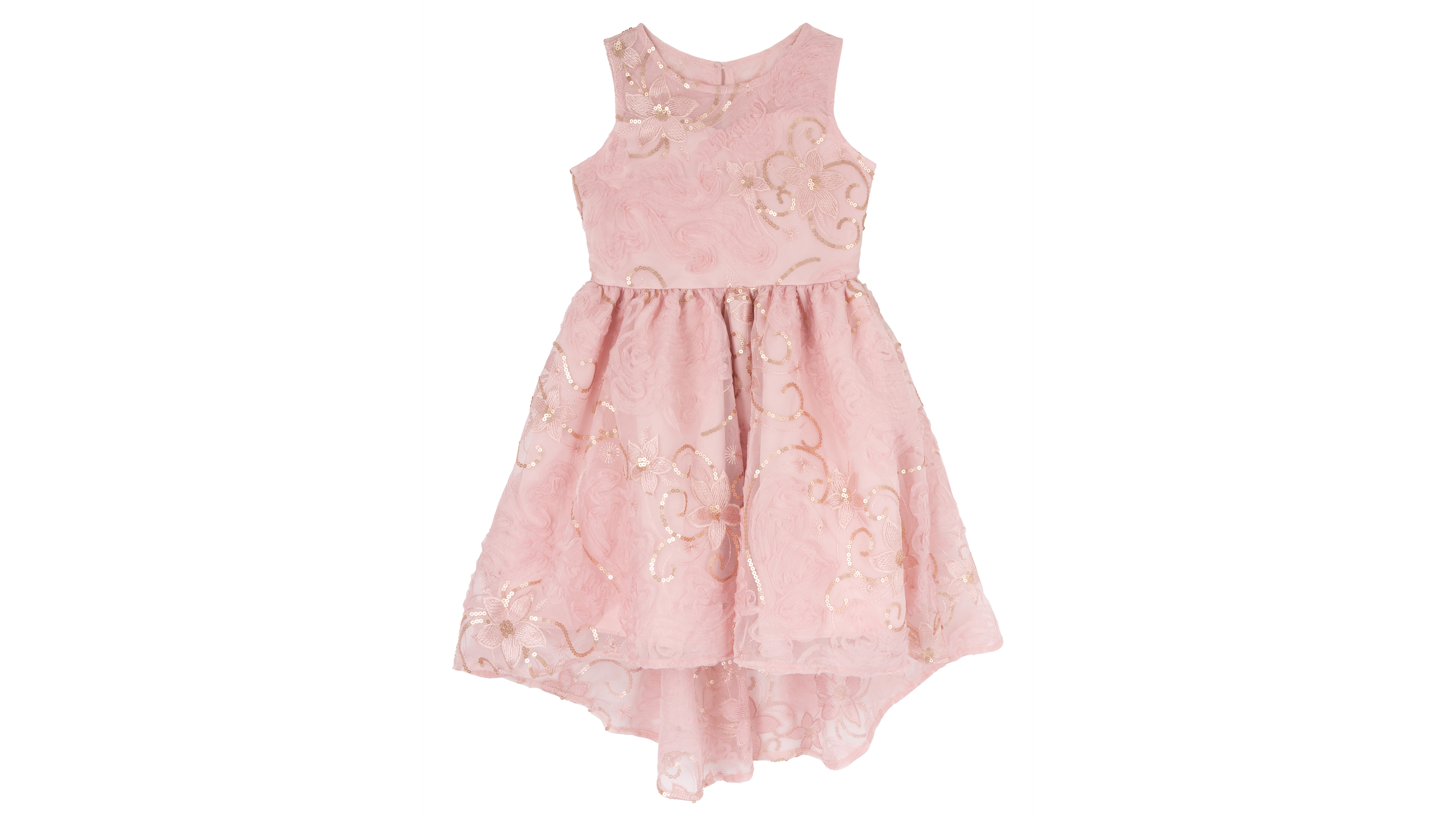 Rare Editions Girls' 7-16 Round Neck Sleeveless Dress
