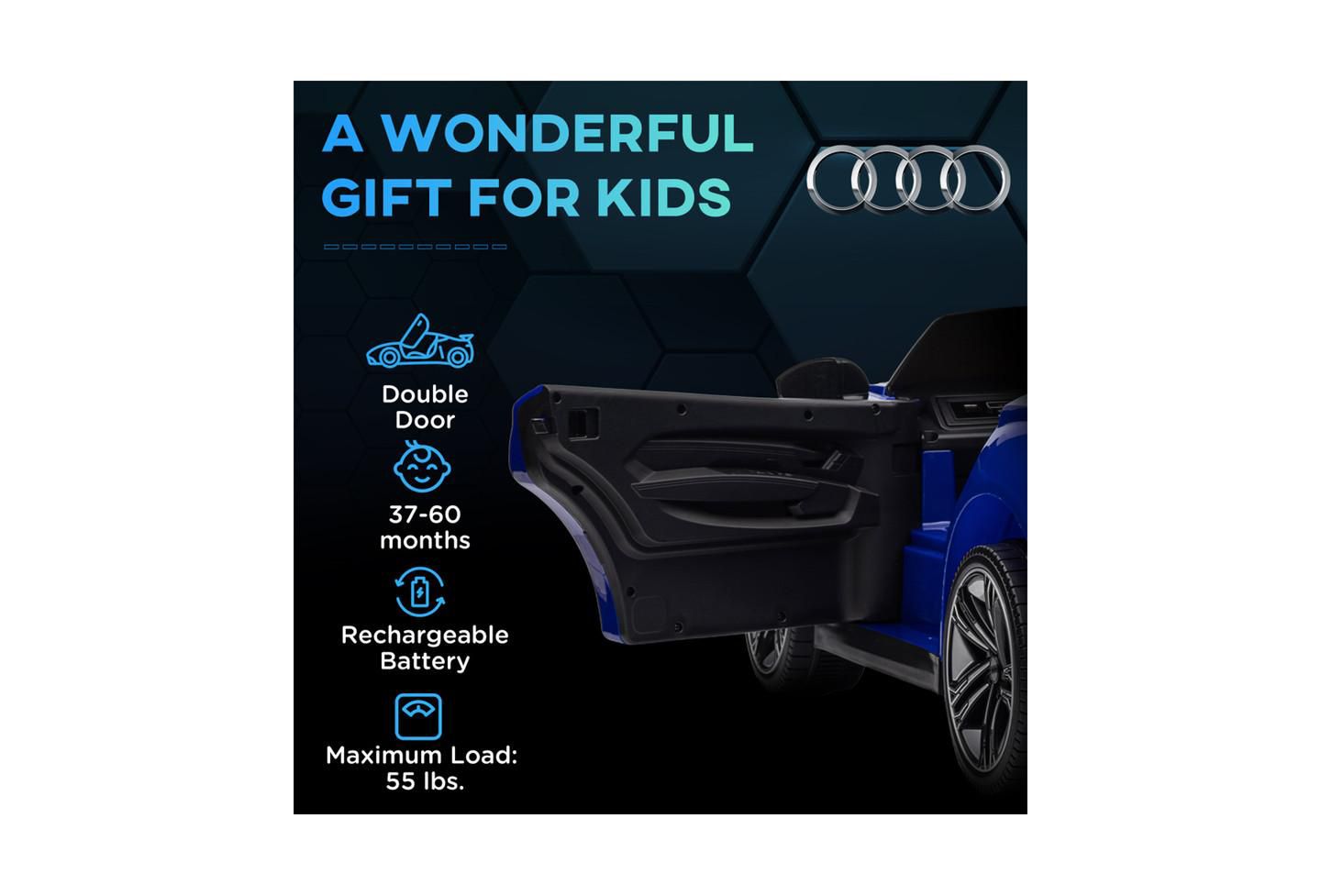 Детская игрушка YOBTOP Kids Ride on Car 12V Remote Control, 55 lbs, Ages 3-4, цвет: Синий — фото 4