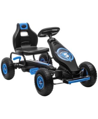 Kids Pedal Go Kart with Adjustable Seat, Suspension System & Safety Hand Brake Ride-On Toy, 110 lbs Capacity, Ages 5-12